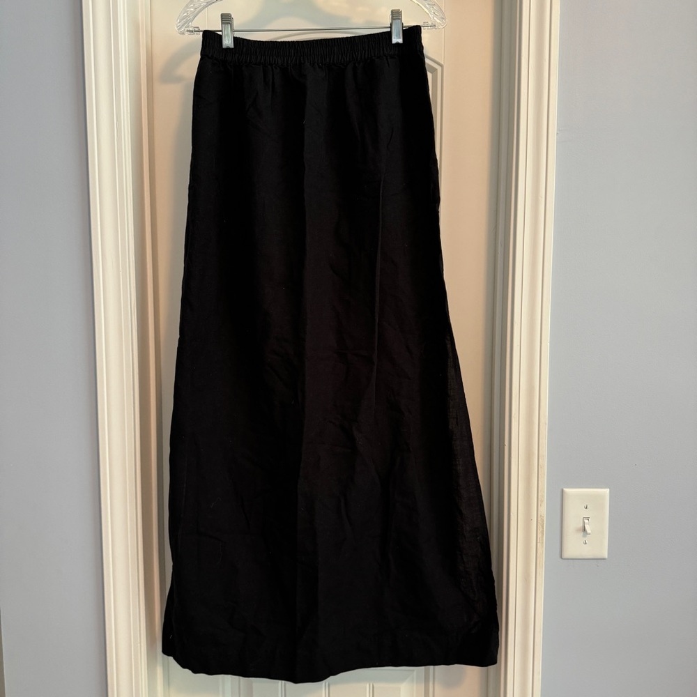 Something Navy Medium Linen Blend Black Maxi Skir… - image 3